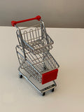 Craftuneed quality 1:6 miniature double layers metal shopping cart supermarket grocery mini trolley for barbie doll