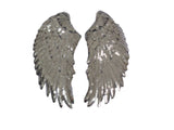 Copy of A pair of silver oA pair of iron on sequins wing applique motif patch sew on sequins feather applique motif patches