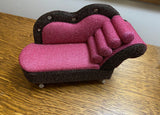 Craftuneed mini doll sofa with cushions dollhouse furniture jewellery box with mirror attached inside