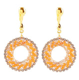 Craftuneed women handmade retro beads rhinestones circle charm earrings box gift Per pair