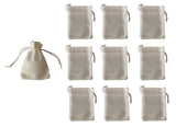 Craftuneed 10pcs X natural linen bags wedding candy gift bags jewellery pouch bag 11.5cm X 8.5cm handmade