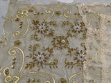 Job lot 4 pieces handmade beads lace doilies embroidery floral sequins beaded tulle table mats